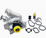 Aluminum engine water pump thermostat housing assembly