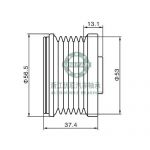 One-way generator pulley