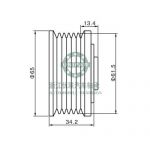 One-way generator pulley