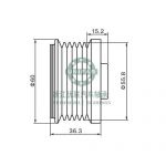 One-way generator pulley