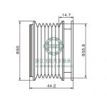 One-way generator pulley
