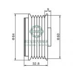 One-way generator pulley