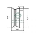 One-way generator pulley