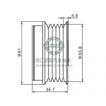 One-way generator pulley