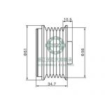 One-way generator pulley