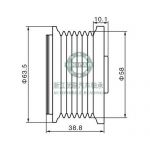 One-way generator pulley